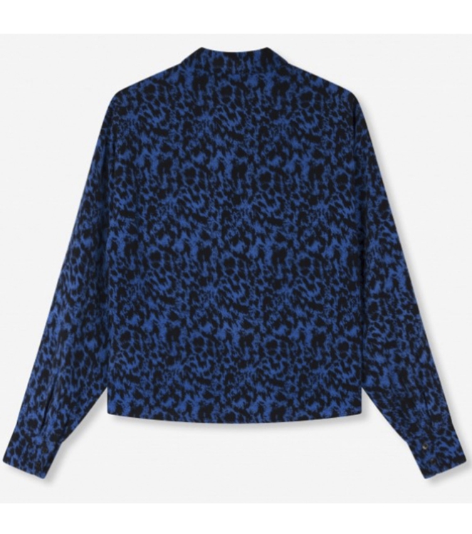 Alix the Label ladies woven sketchy animal blouse 201 cobalt