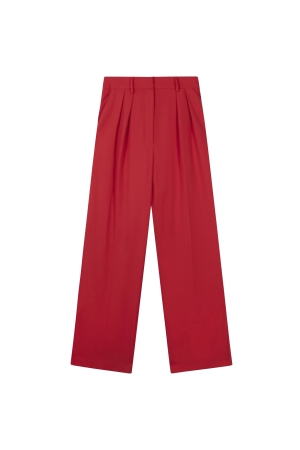 Alix the Label ladies woven straight leg stretch pants 323 intense coral