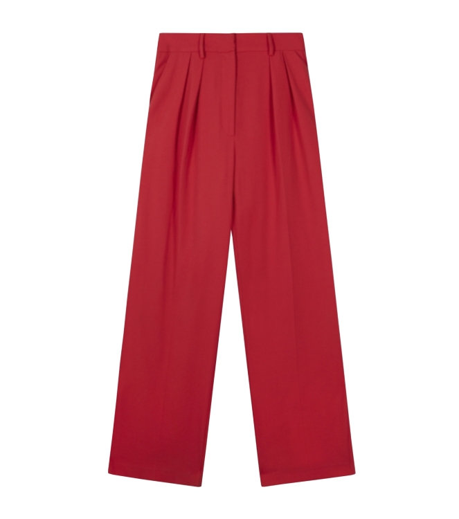 Alix the Label ladies woven straight leg stretch pants 323 intense coral