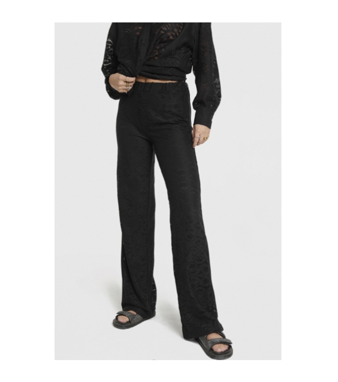 Alix the Label ladies knitted heavy lace pants 999 black