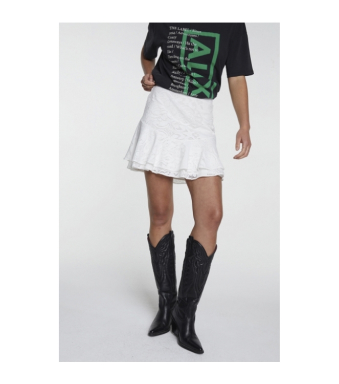 Alix the Label ladies knitted lace skirt 012 soft white
