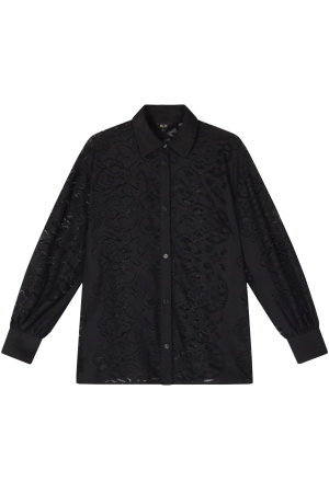 Alix the Label ladies knitted heavy lace blouse 999 black