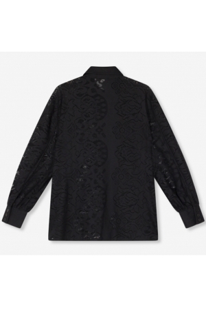 Alix the Label ladies knitted heavy lace blouse 999 black