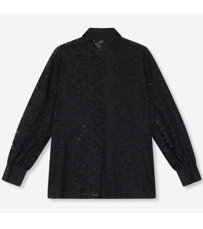 Alix the Label ladies knitted heavy lace blouse 999 black