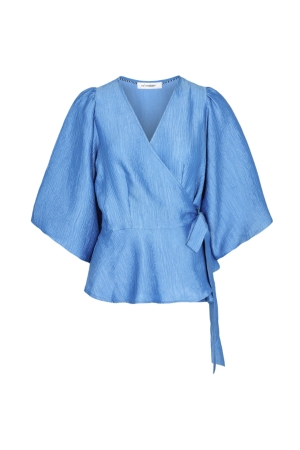Co Couture Ronda wrap blouse 76 new blue