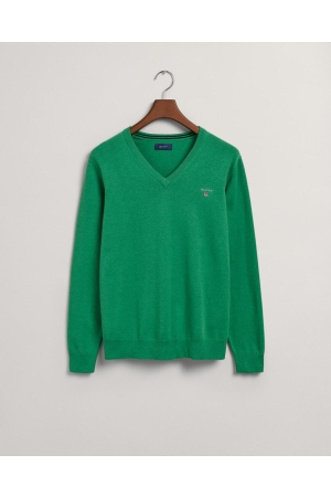 Gant CLASSIC COTTON V-NECK 382 DK HUNTER GREEN MEL