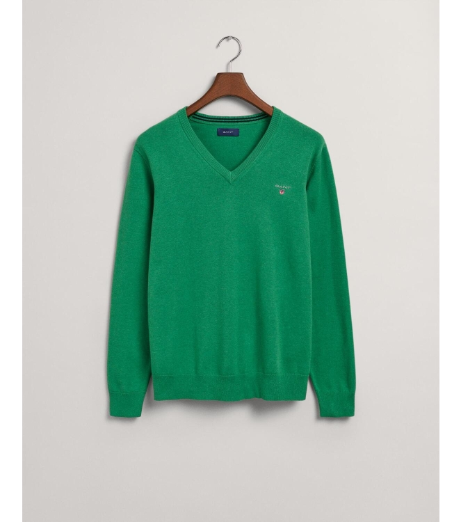 Gant CLASSIC COTTON V-NECK 382 DK HUNTER GREEN MEL