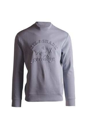 Paul and Shark Cotton sweatshirt with embossing log 363 Light blue