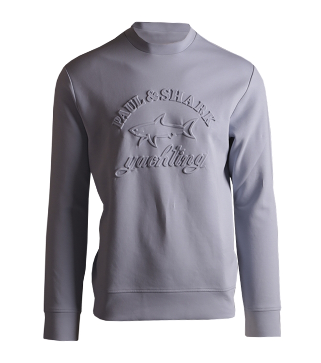 Paul and Shark Cotton sweatshirt with embossing log 363 Light blue