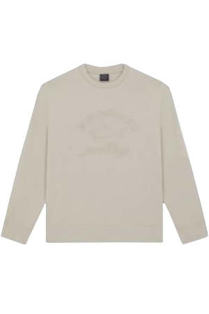 Paul and Shark Cotton sweatshirt with embossing log 029 Taupe Light