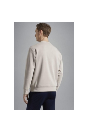 Paul and Shark Cotton sweatshirt with embossing log 029 Taupe Light