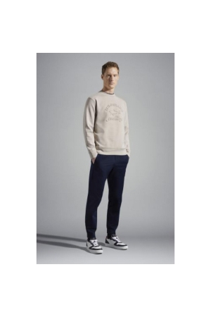 Paul and Shark Cotton sweatshirt with embossing log 029 Taupe Light