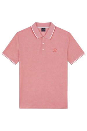 Paul and Shark Organic cotton pique polo with shark e 145