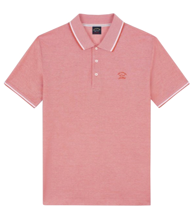 Paul and Shark Organic cotton pique polo with shark e 145