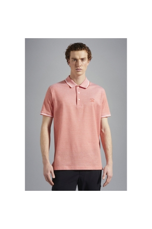Paul and Shark Organic cotton pique polo with shark e 145