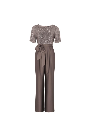 Swing jumpsuit made of material mix 230 nougat brown