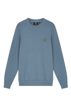 Lyle and Scott Cotton Crew Neck Jumper W825 Skipton Blue