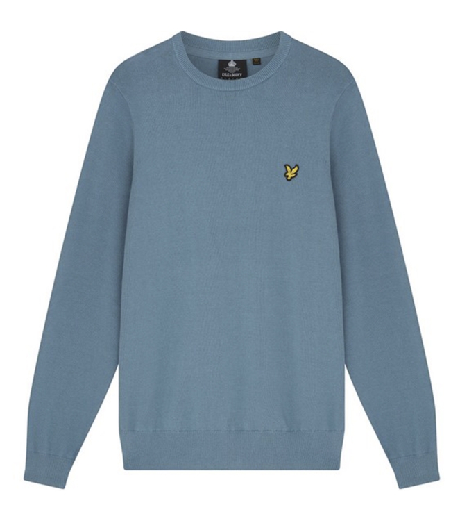 Lyle and Scott Cotton Crew Neck Jumper W825 Skipton Blue