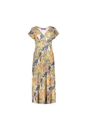 Geisha Dress long AOP Green