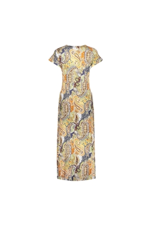 Geisha Dress long AOP Green