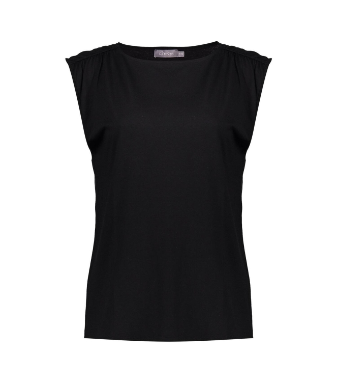 Geisha T-shirt pleads at shoulder Black