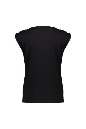 Geisha T-shirt pleads at shoulder Black