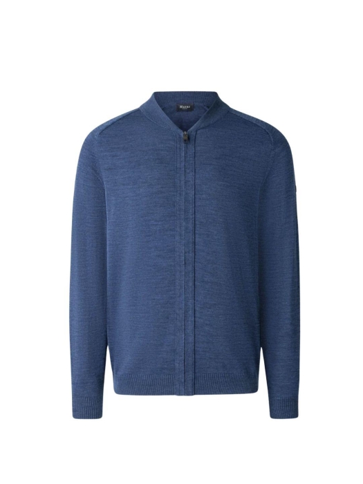 Maerz Strickjacke Zip 1/1 Arm 380 Blauw