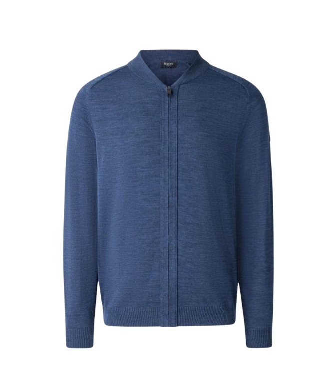 Maerz Strickjacke Zip 1/1 Arm 380 Blauw
