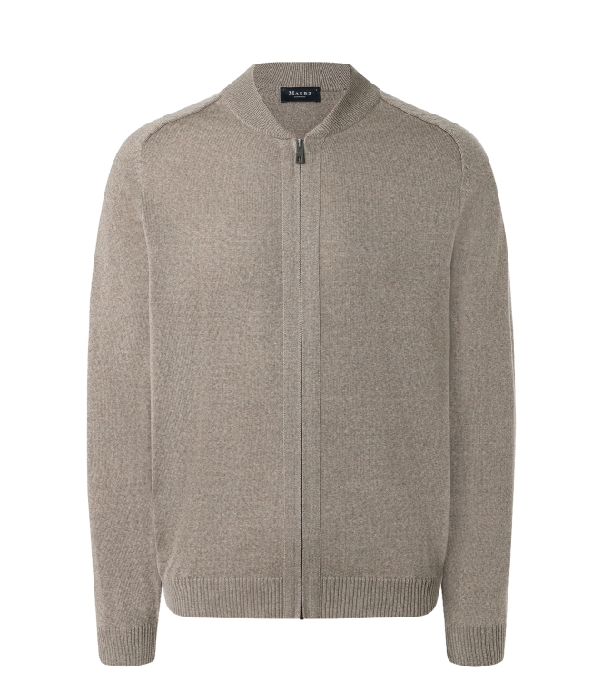 Maerz Strickjacke Zip 1/1 Arm 169 taupe