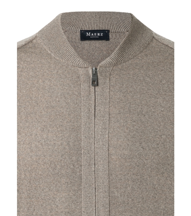 Maerz Strickjacke Zip 1/1 Arm 169 taupe