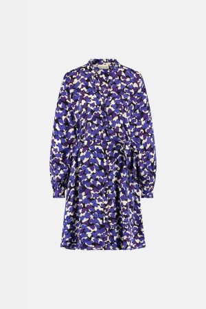 Fabienne Chapot Dorien Frill Dress 9001-8711-AMO Black/Poppy Purple