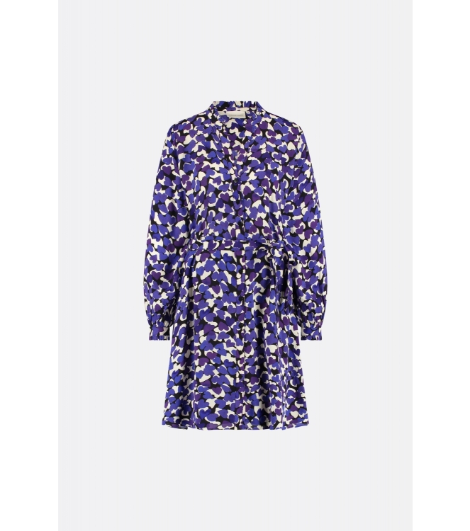 Fabienne Chapot Dorien Frill Dress 9001-8711-AMO Black/Poppy Purple