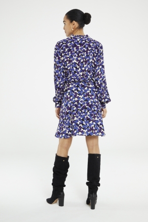 Fabienne Chapot Dorien Frill Dress 9001-8711-AMO Black/Poppy Purple