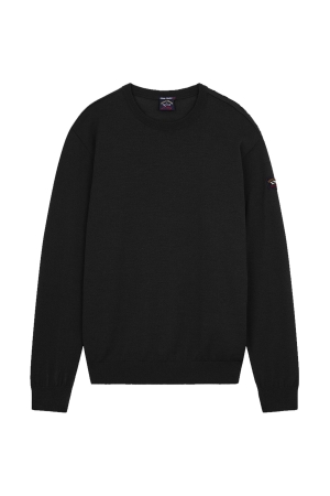 Paul and Shark  Knidded roundneck 011 Black