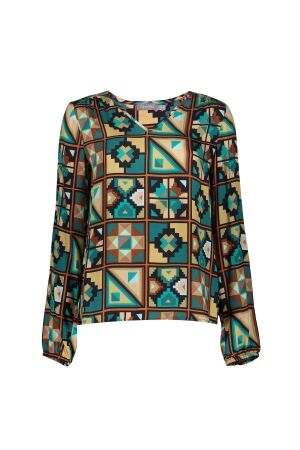 Geisha Top 515 - emerald/camel