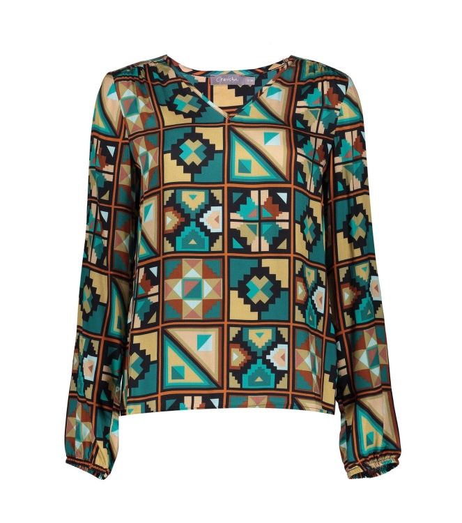 Geisha Top 515 - emerald/camel