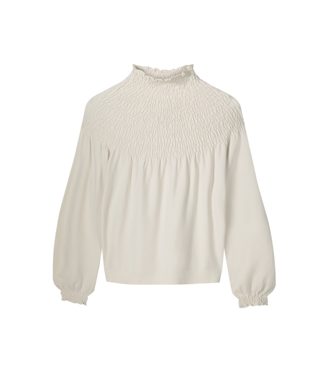 Summum Woman Smocked sweater basic knit 122 Ivory