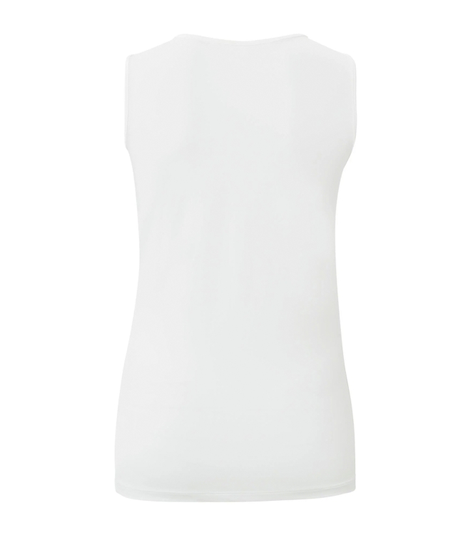 Yaya Round V-neck singlet Off White