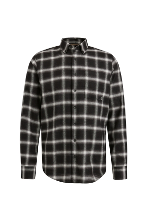 Vanguard Long Sleeve Shirt Check Viscose Co 9139 Black Onyx