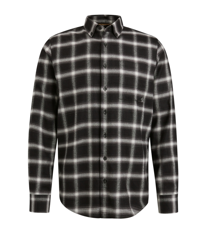 Vanguard Long Sleeve Shirt Check Viscose Co 9139 Black Onyx
