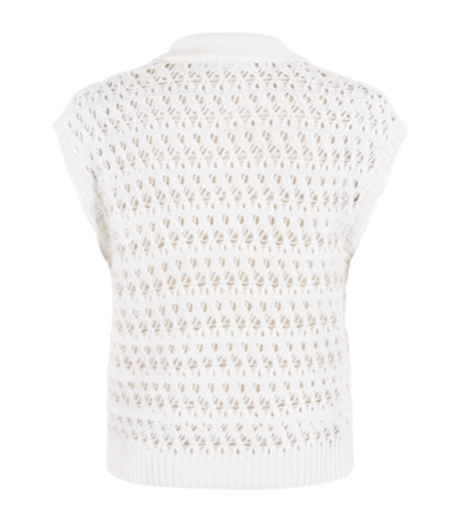 Anna Blue  B85-11-CrochetPolo Offwhite White Base Solid