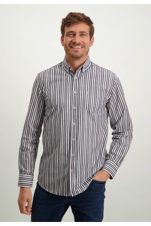State of Art Shirt LS Striped Y/D Donkerblauw