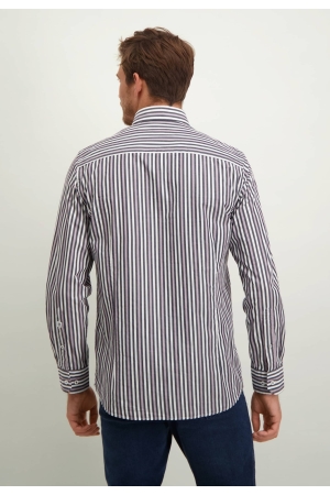 State of Art Shirt LS Striped Y/D Donkerblauw