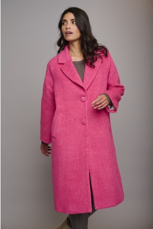 Rino en Pelle Long single breasted coat 4008 barberry