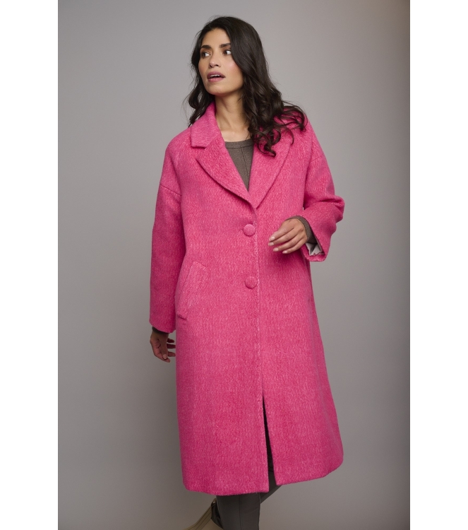 Rino en Pelle Long single breasted coat 4008 barberry