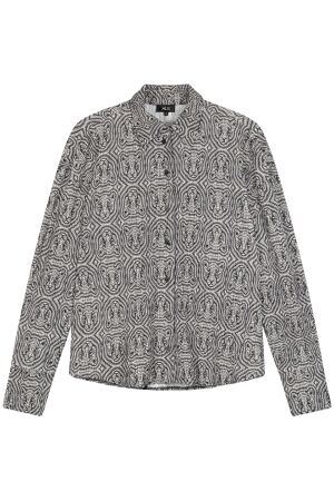Alix the Label Ladies Knitted Leopard Crinckle Blouse 998 Black/White