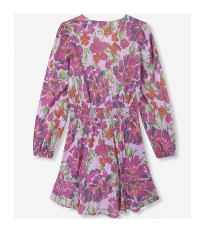 Alix the Label Ladies Woven Painted Flower Broderie Dress 100 multi colour