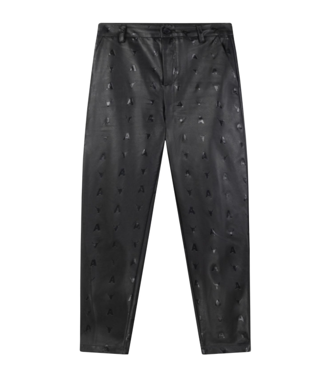 Alix the Label Ladies Woven Logo Faux Leather Pants 999 black