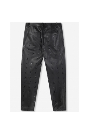 Alix the Label Ladies Woven Logo Faux Leather Pants 999 black