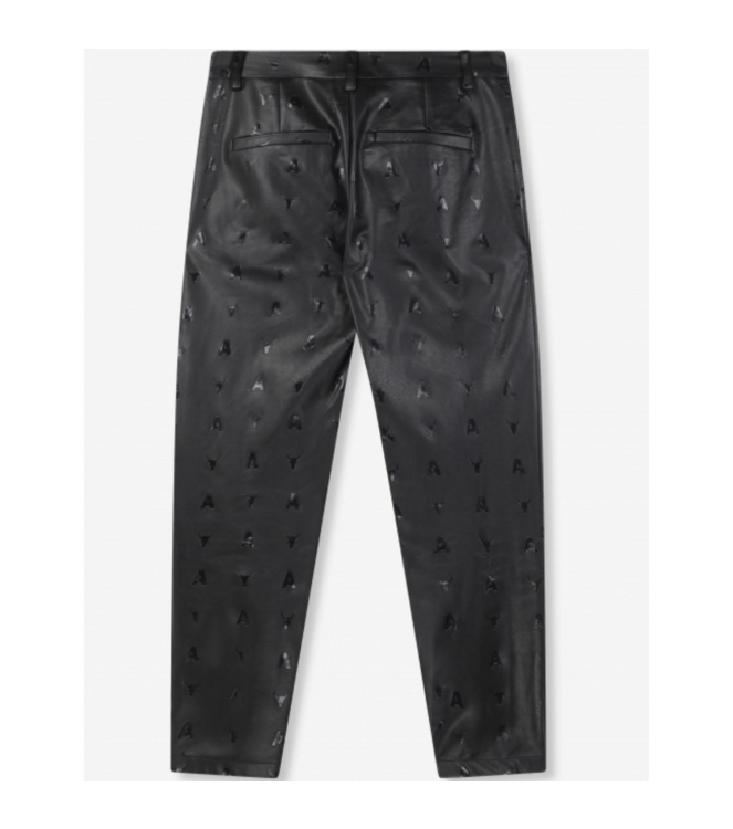 Alix the Label Ladies Woven Logo Faux Leather Pants 999 black